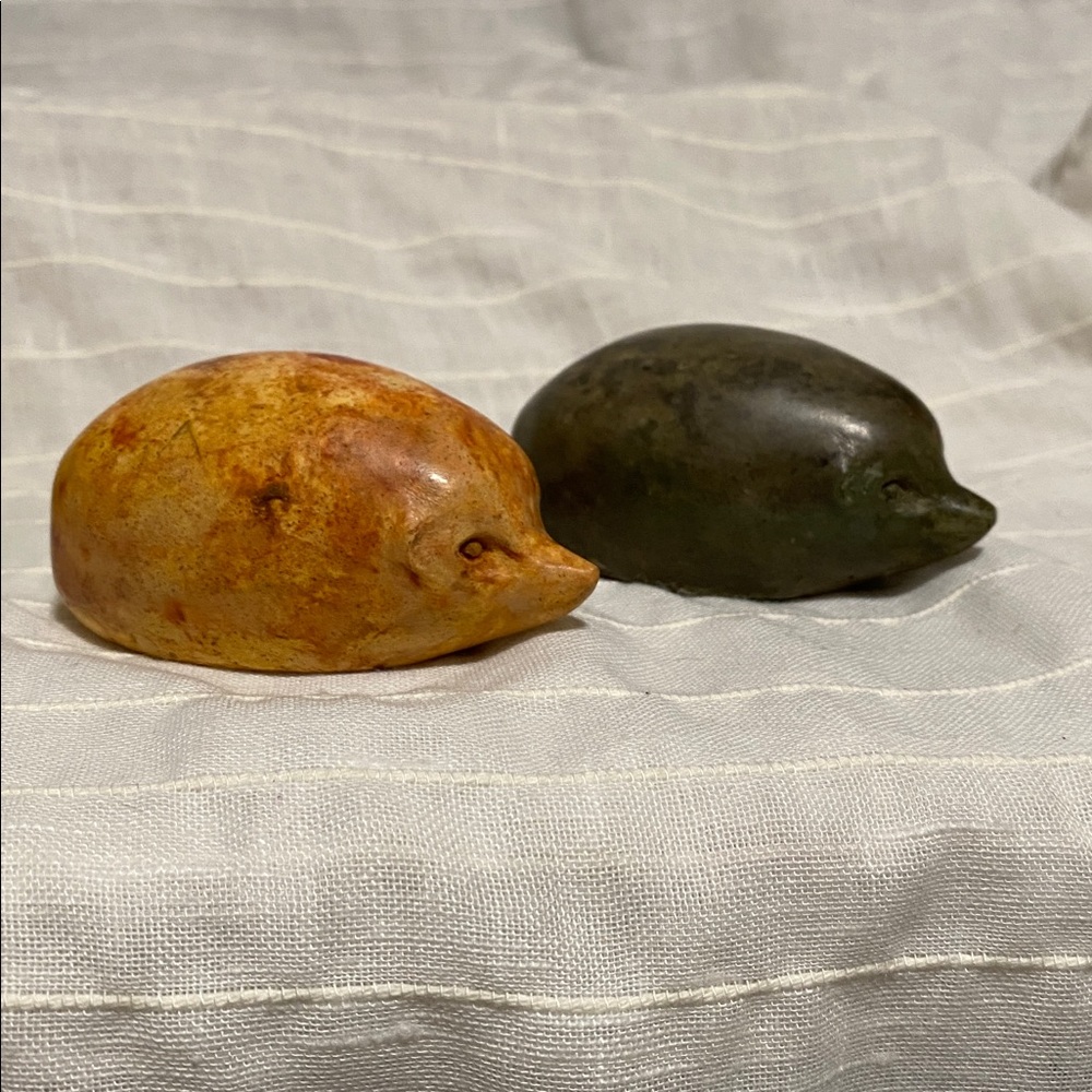 Set of Two Stone Animal Figurines